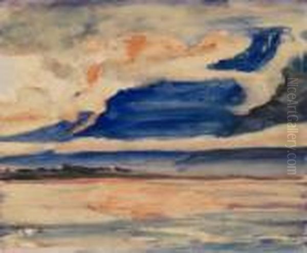 Bergstudie 4 (genfer See). Oil Painting by Hermann Max Pechstein