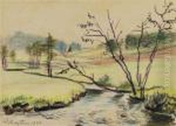 Bach Im Nebel Oil Painting by Hermann Max Pechstein