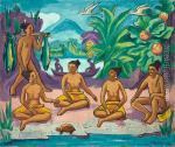 Abend Auf Palau Oil Painting by Hermann Max Pechstein
