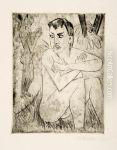 Vergramt Oil Painting by Hermann Max Pechstein