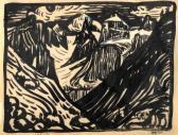 Landscape Oil Painting by Hermann Max Pechstein