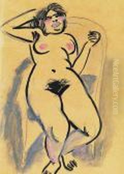 Sitzender Akt Oil Painting by Hermann Max Pechstein