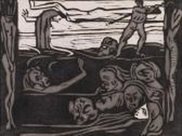 Am Ende. Oil Painting by Hermann Max Pechstein