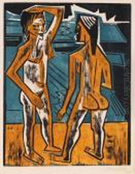 Zwiesprache Oil Painting by Hermann Max Pechstein