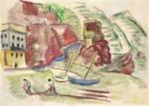 Landschaft Mit Booten In Monterosso