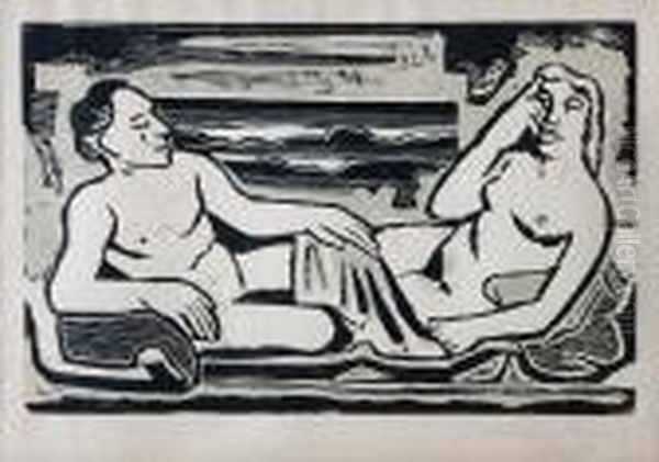 Auf Dem Lager Oil Painting by Hermann Max Pechstein