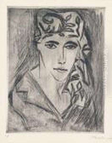 Bildnis Oil Painting by Hermann Max Pechstein