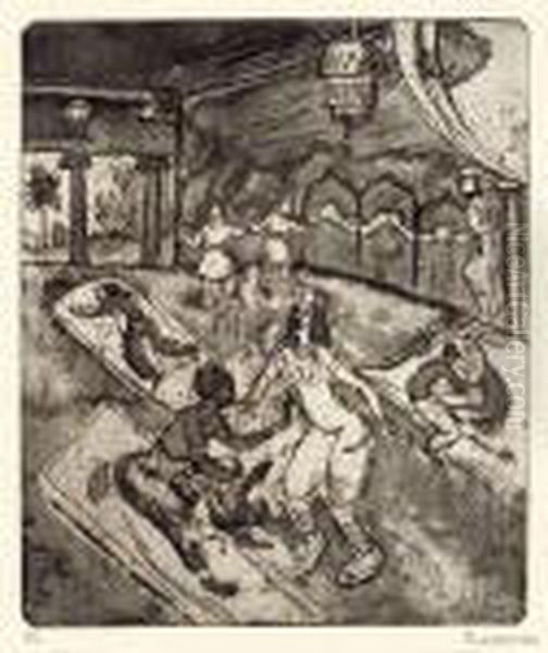 Russisches Ballett I Oil Painting by Hermann Max Pechstein