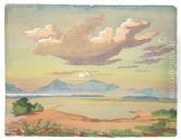 Grosse Wolke Am Chiemsee Oil Painting by Hermann Max Pechstein
