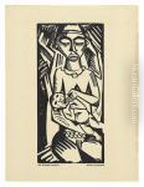 Der Saugling. Oil Painting by Hermann Max Pechstein
