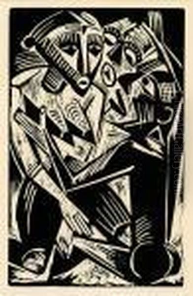 Weib Vom Manne Begehrt Oil Painting by Hermann Max Pechstein
