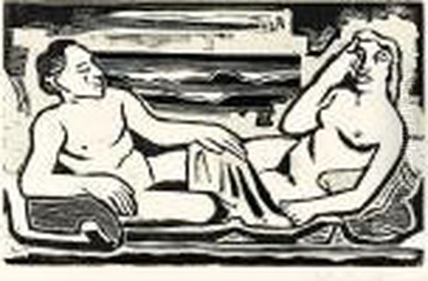 Auf Dem Lager Oil Painting by Hermann Max Pechstein