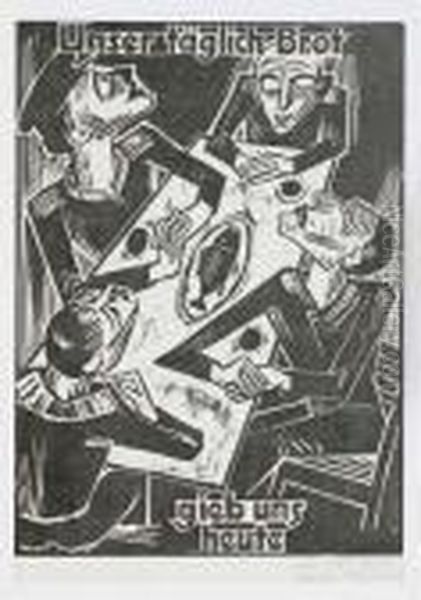 Unser Taglich Brot Gib Uns Heute Oil Painting by Hermann Max Pechstein