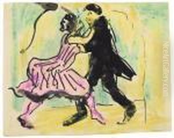 Tanzendes Paar Oil Painting by Hermann Max Pechstein