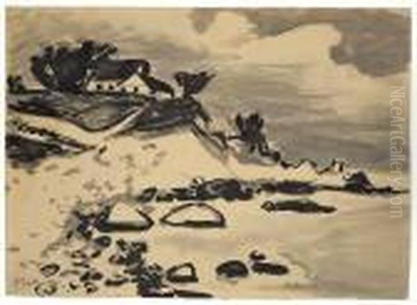Hohes Ufer Auf Bornholm Oil Painting by Hermann Max Pechstein