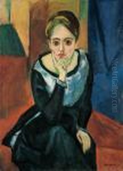 Sitzende Frau Oil Painting by Hermann Max Pechstein