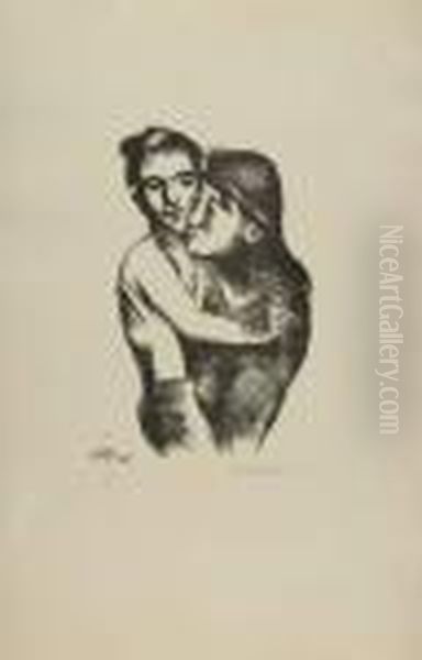 Mutter Und Sohn. Oil Painting by Hermann Max Pechstein