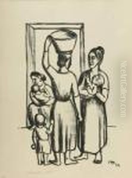 Italienerinnen. Oil Painting by Hermann Max Pechstein