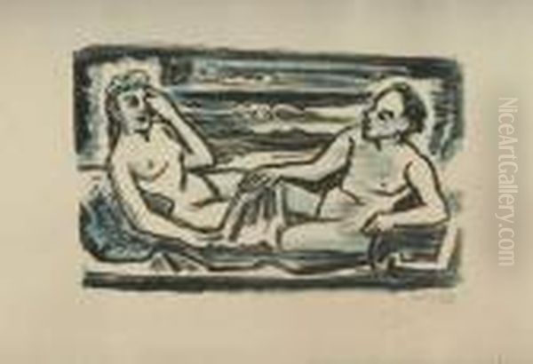 Auf Dem Lager Oil Painting by Hermann Max Pechstein