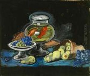 Stilleben Mit Goldfischglas