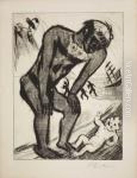 Untitled Oil Painting by Hermann Max Pechstein
