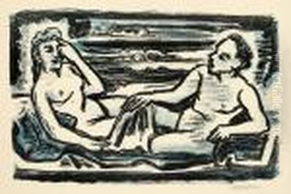 Auf Dem Lager Oil Painting by Hermann Max Pechstein