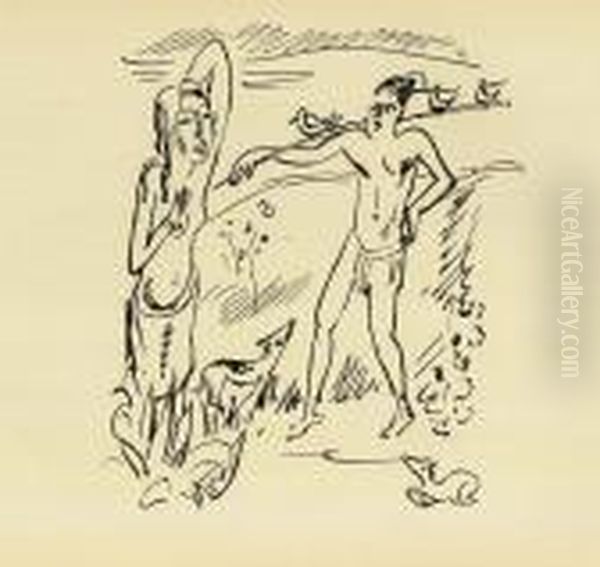 Sudsee Oil Painting by Hermann Max Pechstein