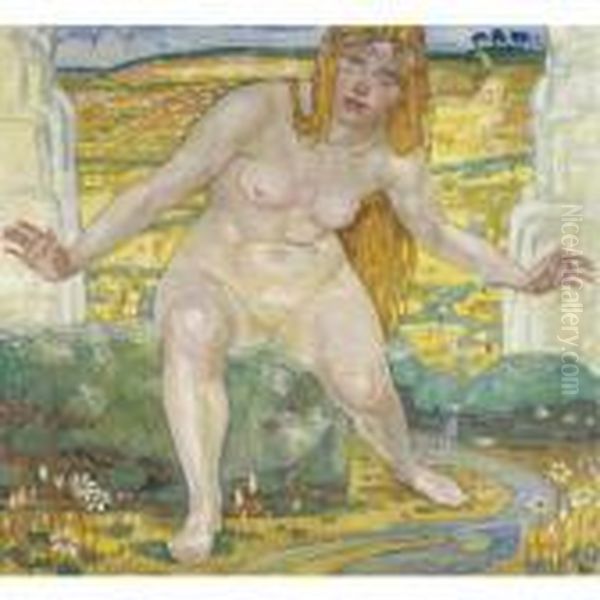 Die Quelle Oil Painting by Hermann Max Pechstein