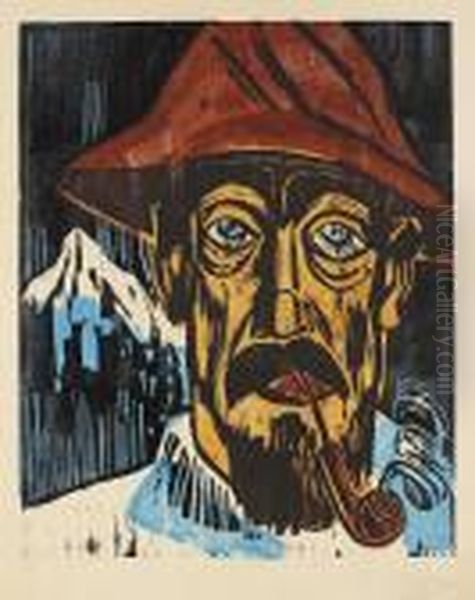 Rauchender Schweizer Oil Painting by Hermann Max Pechstein
