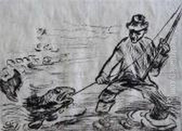 Ein Guter Fang Oil Painting by Hermann Max Pechstein
