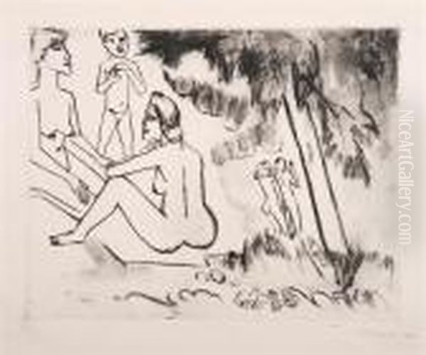 Grauer Tag Oil Painting by Hermann Max Pechstein