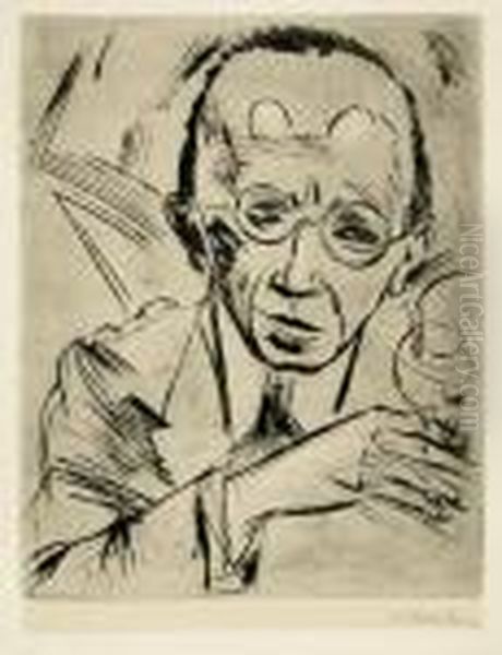 Der Kritiker (portrat Dr Oil Painting by Hermann Max Pechstein