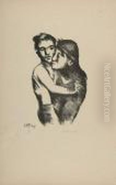 Mutter Und Sohn. 1945 Oil Painting by Hermann Max Pechstein