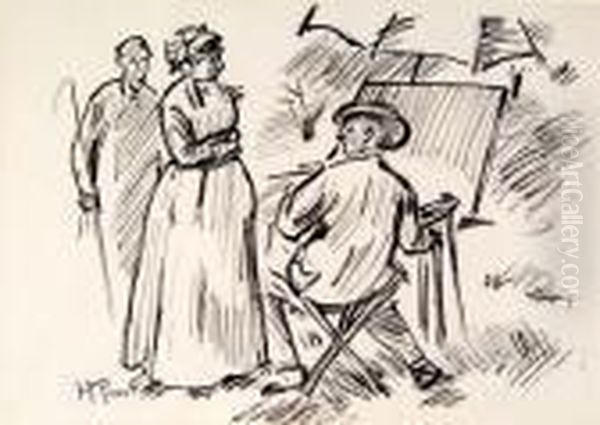 The Artist Oil Painting by Hermann Max Pechstein