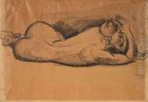 Liegender Akt Oil Painting by Hermann Max Pechstein