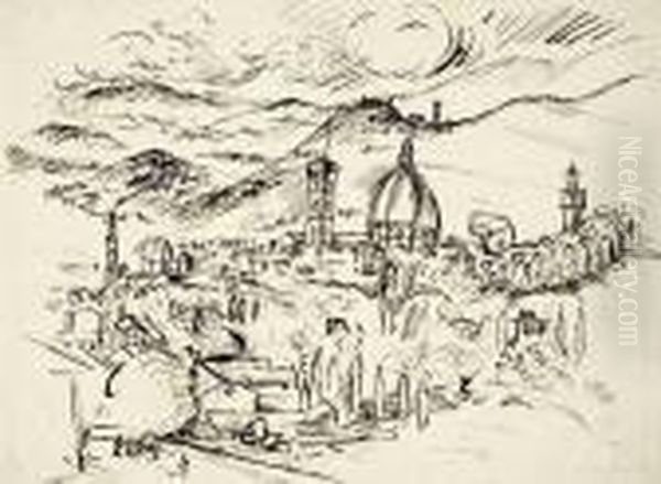 Blick Auf Florenz Oil Painting by Hermann Max Pechstein