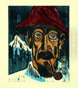 Rauchender Schweizer. 1923.