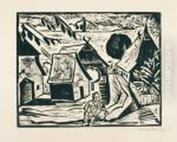 Mittag. Oil Painting by Hermann Max Pechstein