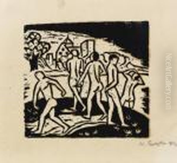 Sommer Iii Oil Painting by Hermann Max Pechstein