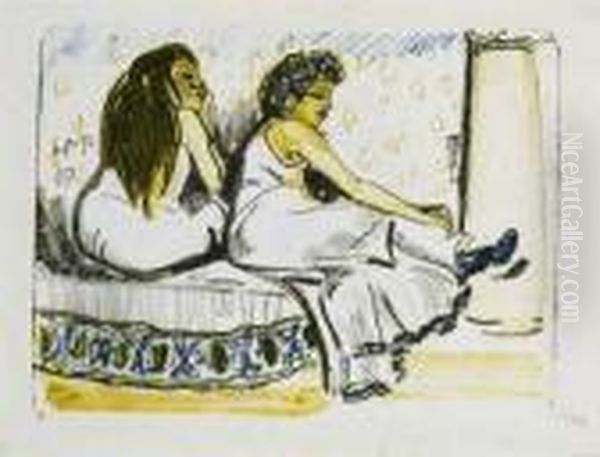 Im Harem. 1909 Oil Painting by Hermann Max Pechstein