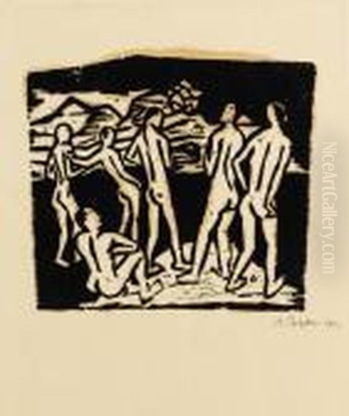 Sommer Ii Oil Painting by Hermann Max Pechstein