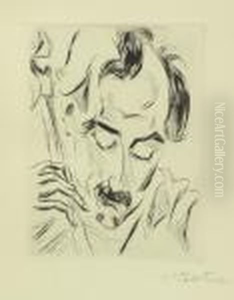 Paul Fechter. Max Pechstein. Das Graphische Werk Oil Painting by Hermann Max Pechstein
