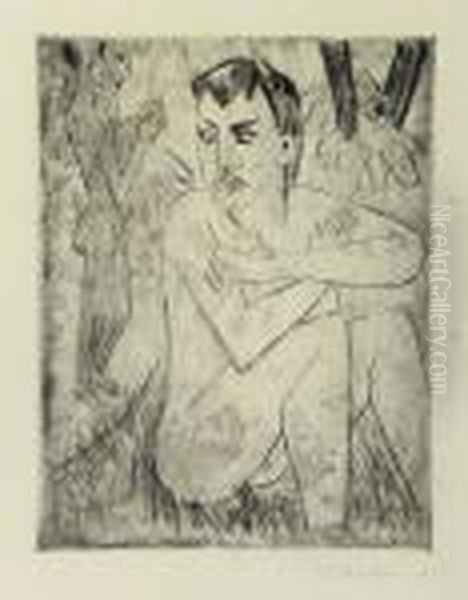 Vergramt Oil Painting by Hermann Max Pechstein