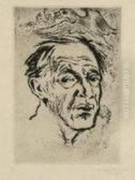 Selbstbildnis. 1948 Oil Painting by Hermann Max Pechstein