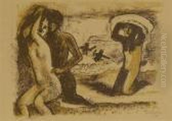Werbung. 1947 Oil Painting by Hermann Max Pechstein