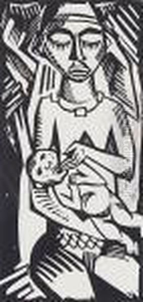 Der Saugling Oil Painting by Hermann Max Pechstein