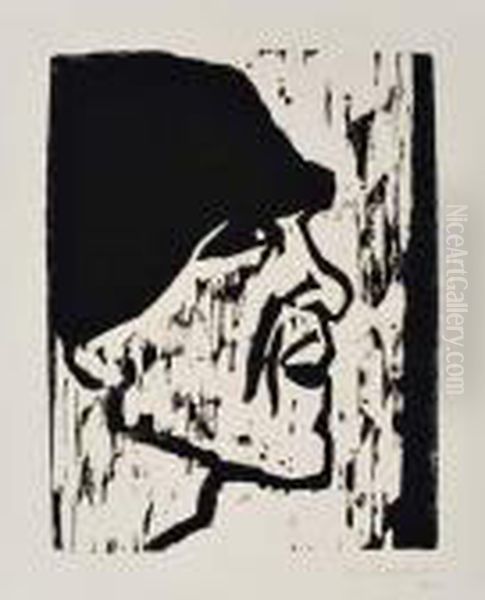 Fischerkopf Vii Oil Painting by Hermann Max Pechstein