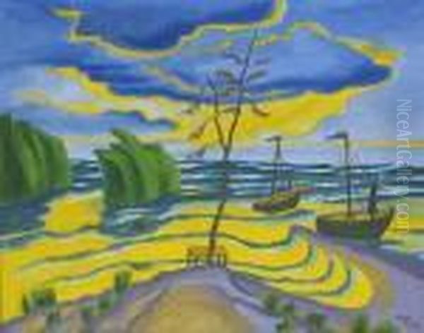 Gewitter. 1952 Oil Painting by Hermann Max Pechstein