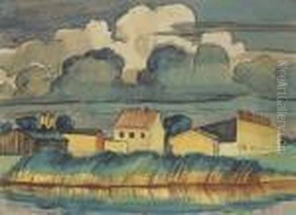Graue Wolken Oil Painting by Hermann Max Pechstein