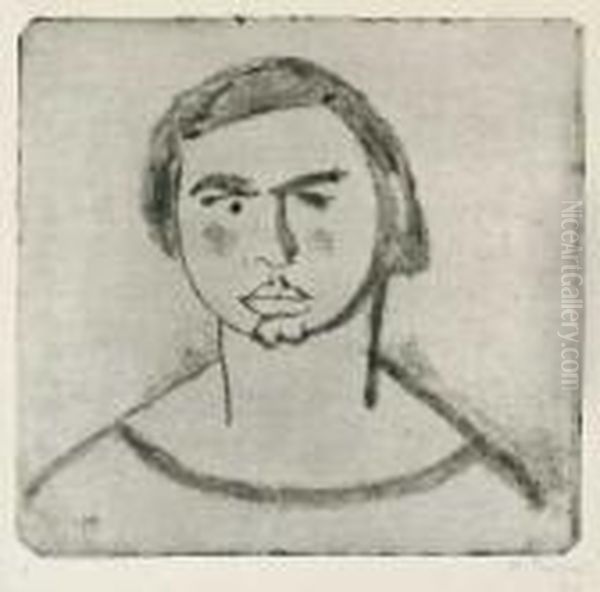 Frauenkopf Oil Painting by Hermann Max Pechstein